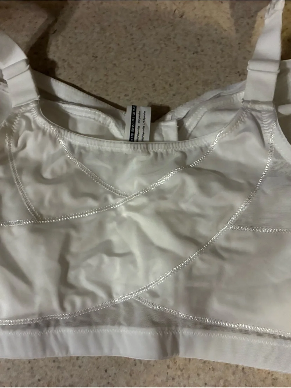 Womens  Front Close Wirefree BackSupport Posture Full Coverage white bra siz 42D